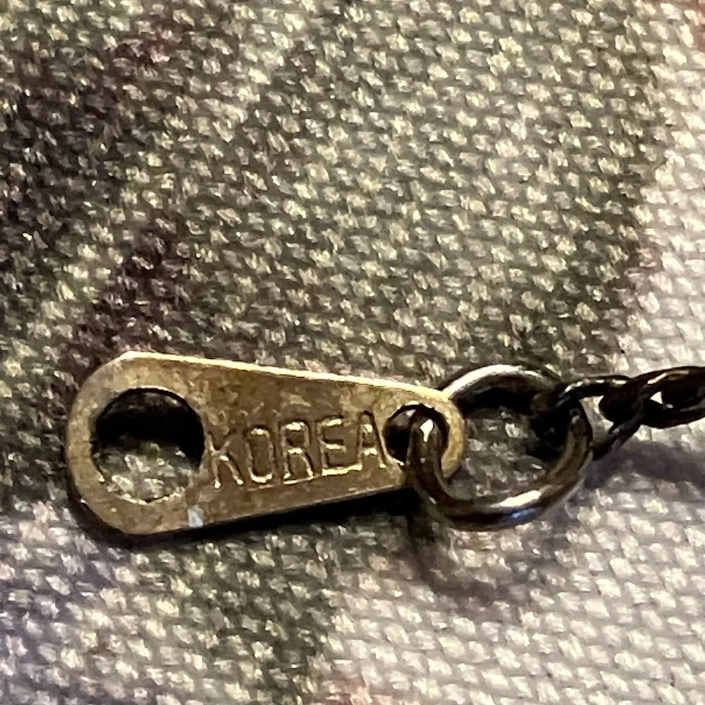 KOREAN STAMPED VINTAGE GOLD NECKLACE AND MATCHED BROOCH EARLY PIECE - Picture 5 of 16